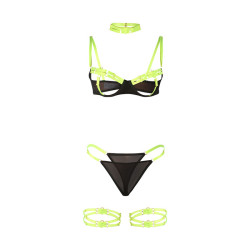 Subblime - 955281 Ensemble Soutien-Gorge Avec Collier Et Détails De Jambes Vert Fluorescent L/Xl